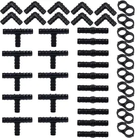Ua0206-f Uratot 40 Pieces Drip Irrigation Fittings Kit 1/2 Inch Tubing Set 10 Tees Co