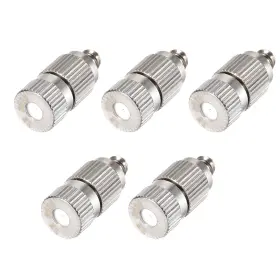 Uxcell 784958972670 5pcs Brass Misting Nozzle 3/16 Inch 0.3mm Orifice Fogging Spray Head Silver