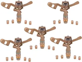 98001b.55 Valve 3/4-in Brass Impact Sprinkler With 4pcs Nozzles 1/8 Inch 9/64 5/32 11/64 5 Pack 98001b.55 Valve 3/4-in Brass Impact Sprinkler With 4pcs Nozzles 1/8 Inch 9/64 5/32 11/64 5 Pack