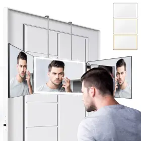 Vm05 Vanmirr Rechargeable 3 Way Mirror With Colors Light For Self Hair Cutting 360 A
