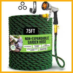 B0d9zxfbrp Wenlock Store Garden Hose 75 Ft Lightweight Sturdy Metal Nozzle 9 Spray Heavy