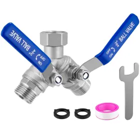 B0dth5t1g2 Windblowgrass 304 Stainless Steel 2-way Garden Hose Splitter Heavy Duty Full Flow