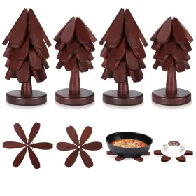Min-wonderjune-2816 Wonderjune 4 Tree Trivet Set For Hot Dishes 16 Wooden Trivets And Stands 2 Sizes Fol Min-wonderjune-2816 Wonderjune 4 Tree Trivet Set For Hot Dishes 16 Wooden Trivets And Stands 2 Sizes Fol