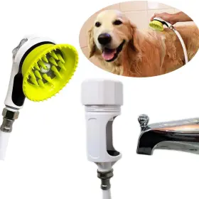 B08m4byk39 Wondurdog Dog Wash Kit Bathtub Spout/garden Hose Splash Shield