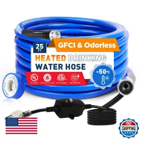B0fhv8qy8b Xportion 25ft Heated Water Hose For Rv 50 F-46 C Self-regulating Garden Wit