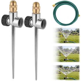 Xrbzyqa Lxx-typsq-2p-sg-us Lawn Sprinkler With Hose For Yard 2 Pack Coverage Metal Water Sprinklers Wit