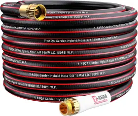 B0b97xg68w Y-asqa Yasqa 50ft Flexible 5/8 Inch Garden Hose - Leakproof Kink-free Lightweight