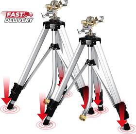 Yamatic 726084706156 Impact Sprinkler On Tripod Base 360 Degree Large Area Heavy Duty Adjus