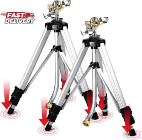 Yamatic 726084706156 Impact Sprinkler On Tripod Base 360 Degree Large Area Heavy Duty Adjus