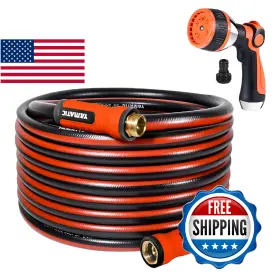 10-function Yamatic B0dyd3p8yt 50ft 5/8in Garden Hose With Nozzle Kink-free 300psi