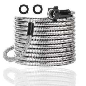 B08jlxv3x3 Yanwoo 20ft 304 Stainless Steel Garden Hose With Connector - No Kink High Flow