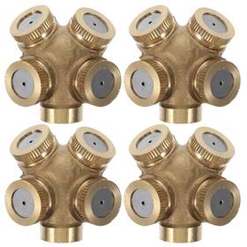 Yardwe 5390019pl8puuds 4pcs Brass Misting Spray Nozzle Set 4 Holeshigh Pressure Atomizing Garden Sp