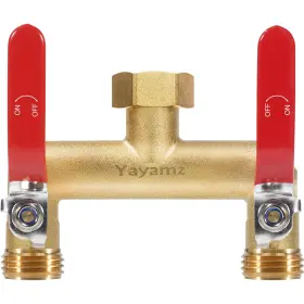 B0dt6mvtm6 Yayamz Garden Hose Splitter 3/4 Inch Rust And Freeze Resistant Outdoor Manifol
