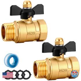 Yelun B0f28t8xcr Garden Hose Shut Off Valve Brass Full Flow 3/4 Inch Ght Connector