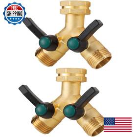 Zaakwang B0dq42gh43 Garden Hose Splitter Y-distributor Heavy Duty Solid Brass 3/4 Inch Ght High Flow