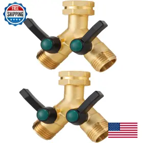 B0dq42gh43 Zaakwang Garden Hose Splitter Y-distributor Heavy Duty Solid Brass 3/4 Inch Ght High Flow