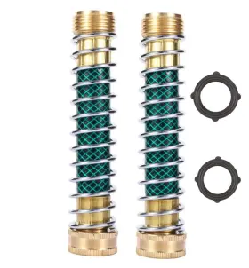 B07fbyqv4d Zkzx Garden Hose Coiled Spring Protector Brass Faucet Coupling Extension 2 Pack