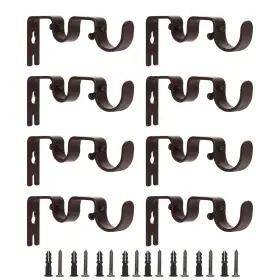 Zoeyes 696629696573 8 Pack Heavy Duty Double Curtain Rod Brackets For 1 And 5/8 Inch Zoeyes 696629696573 8 Pack Heavy Duty Double Curtain Rod Brackets For 1 And 5/8 Inch