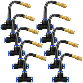 Jax-zonon-1333 Zonon 10 Pcs Brass Misting Nozzles Tee With 4 Inch Built In Hose 360