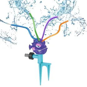 Zopyld032003303 Zopyld Kids Water Sprinkler With Rotating Spray Nozzles Attaches To Garden Hose Spla
