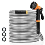 Besiter 50FT Stainless Steel Garden Hose W/ 10-FUNCTION Nozzle, No-kink New. Price: $66.07.