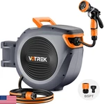 Retractable Garden Hose Reel Outside 1/2 Inch 100 Ft Votrek Automatic Rewind New. Price: $166.23.