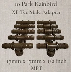 10-PACK Rain Bird Tee Male Adapter 17MM 1/2 Inch Mpt XFFTMA050 New. Price: $19.96.