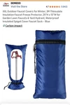 Demedo Xxl Waterproof Insulated Faucet Cover 3M Thinsulate Blue 25X13 Garden New. Price: $18.00.