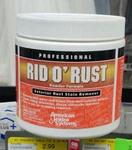 Products 2653 Rid Rust Stain Remover New. Price: $9.99.