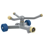 Hydrowe Sprinklers For Yard, 3-ARM Metal With Wheel Grey&light Blue New. Price: $40.99.