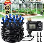Hiraliy 59FT Greenhouse Misting Drip Irrigation Kit With Water Timer, Feet New. Price: $73.98.