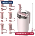 6 Pcs Straw Cover Caps With Suction Base, 0.4IN/10MM Toppers For Stanley New. Price: $17.98.