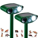 2 Pack Solar Animal Repeller For Raccoons, Deer & Squirrels - Ultrasonic Strob New. Price: $76.72.