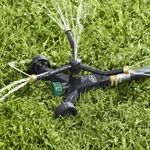 Vigoro Metal Arm Rotating Lawn Sprinkler 1384 Sq Ft Wheelbase Garden Watering New. Price: $67.44.