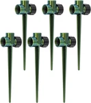 6 Pack Zinc Alloy Lawn Sprinkler Spike Base, Flow-thru For Yard, New. Price: $38.45.