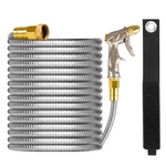 Garden Hose 125FT Stainless Steel Durable Mighty Adjustable Nozzle Metal New. Price: $104.99.