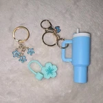 Blue Stanley Accessory Set - Mini Tumbler Keychain, Flower Straw Cover & Charm New. Price: $12.00.