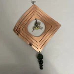 Copper Wind Spinner Spiral W/glass Bird Suncatcher & Ball Art Home Decor Used. Price: $30.00.