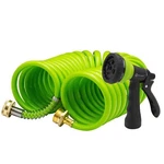 Automan Eva Recoil Garden Hose 25FT - Includes 7 Pattern Spray Nozzle,curly W... New. Price: $36.61.
