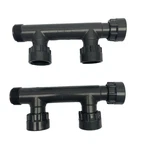 Lot Of 2, Dura 1" Two-port Manifold W/ Threaded Connections Gray Sch. 40 Pvc Open. Price: $38.98.