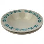 Homer Laughlin Hemlock Aqua Fruit Bowls Set Of 2 Vtg 5 3/4" Leaves Dot Usa Used. Price: $12.99.