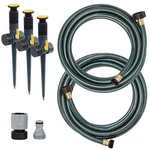 Melnor 65191AMZ Adjustable Spike Set Sprinkler Bundle, Green, Yellow New. Price: $62.31.