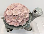 Turtle Garden Statue Resin Flower Shell Outdoor Patio Yard Decor Spring Pink Used. Price: $14.99.