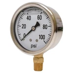 Valley CS-2141GXB100 Liquid Filled Pressure Gauge, Stainless Steel New. Price: $63.45.