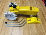 Vtg Nelson Train Traveling Sprinkler Cast Iron Tractor Ramp & Arms Complete Used. Price: $60.00.