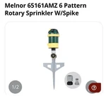 Melnor 65161AMZ Pattern Rotary Sprinkler W/spike Open. Price: $35.00.