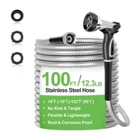 Garden Hose Metal 100 Ft, Stainless Steel Water With Upgrage Aluminum Nozzl New. Price: $78.14.