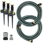 Melnor 65191AMZ Adjustable Spike Set Sprinkler Bundle, Green, Yellow New. Price: $58.92.