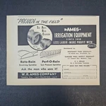 1953 Wr Ames Company Irrigation Equipment Sprinkler Systems Vintage Print Ad Used. Price: $5.19.
