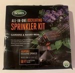 Scotts All-in-one Oscillating Water Sprinkler Kit Gardens Flower Beds Lawns New. Price: $30.00.